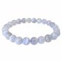 Bracelets - Bracelet Blue Calcedony Ribboned AA beads 8mm - ARABESK