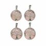 Bijoux - Pendentif Métal Arbre de Vie Quartz Rose A 25mm x4 - ARABESK