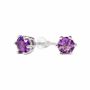 Jewelry - Solitaire Earrings in White Copper Faceted Amethyst AA stud - ARABESK