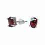 Jewelry - Solitaire Earrings in White Copper Faceted Red Garnet AA stud - ARABESK