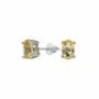 Jewelry - Solitaire Earrings in White Copper Faceted Natural Citrine AA stud - ARABESK
