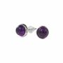 Jewelry - Round White Copper Amethyst AA Stud Earrings - ARABESK