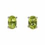 Jewelry - Solitaire Earrings in White Copper Faceted Peridot AA stud - ARABESK