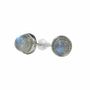 Jewelry - Round White Copper Labradorite AA Stud Earrings - ARABESK