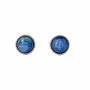 Jewelry - Round Earrings in White Copper Natural Blue Kyanite AAA stud - ARABESK