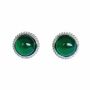 Bijoux - Boucles d'Oreilles Ronde en Cuivre Blanc Chrysoprase AA stud - ARABESK