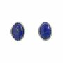 Bijoux - Boucles d'Oreilles Ovale en Cuivre Blanc Lapis Lazuli AA stud - ARABESK