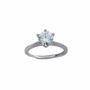 Jewelry - AA Moissanite Faceted Adjustable White Copper Solitaire Ring - ARABESK