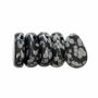 Bijoux - Pendentif Pierre Roulée Percée Obsidienne Flocon de Neige A 20-30mm X 5 - ARABESK