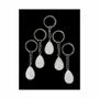 Bijoux - Porte Clés Goutte Cristal de Roche A 30mm x 5 - ARABESK
