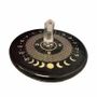 Bijoux - Plaque Onyx noir fleur de vie avec cristal de roche 8cm - ARABESK