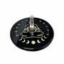 Bijoux - Plaque Onyx noir pentacle avec cristal de roche 8cm - ARABESK