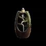 Senteurs - Porte Encens Backflow Céramique Verte Cascade de Feuilles 13cm - ARABESK