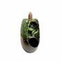 Senteurs - Porte Encens Backflow Céramique Verte Cascade de Feuilles 13cm - ARABESK