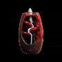 Scents - Red Ceramic Backflow Incense Holder Cascade of Leaves 13cm - ARABESK