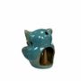 Bougeoirs et photophores - Bougeoir Hibou Bleu 10cm - ARABESK