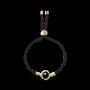 Bracelets - Bracelet Corde Laiton Obsidienne Noire Rond Facetté 12mm - ARABESK