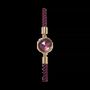 Bracelets - Faceted Round Amethyst Brass Rope Bracelet 12mm - ARABESK