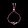 Bracelets - Faceted Round Amethyst Brass Rope Bracelet 12mm - ARABESK