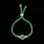 Bracelets - Bracelet Corde Laiton Malachite Rond Facetté 12mm - ARABESK