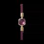 Bracelets - Bracelet Corde Laiton Amethyste Carré Facetté 11mm - ARABESK
