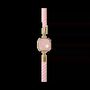 Bracelets - Faceted Square Rose Quartz Brass Rope Bracelet 11mm - ARABESK