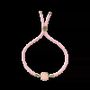 Bracelets - Faceted Square Rose Quartz Brass Rope Bracelet 11mm - ARABESK