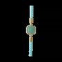 Bracelets - Bracelet Corde Laiton Amazonite Carré Facetté 11mm - ARABESK