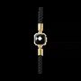Bracelets - Faceted Square Black Obsidian Brass Rope Bracelet 11mm - ARABESK