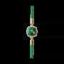 Bracelets - Bracelet Corde Laiton Malachite Carré Facetté 11mm - ARABESK