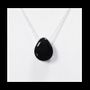 Bijoux - Colliers Argent 925 Pierre Percée Obsidienne Noire A 14mm - ARABESK