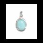 Jewelry - 925 Silver Oval Pendant Amazonite AA 13mm - ARABESK