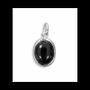Bijoux - Pendentif Ovale Argent 925 Obsidienne Noire A 13mm - ARABESK