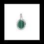Jewelry - 925 Silver Oval Malachite Pendant AAA 13mm - ARABESK