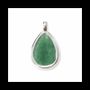 Bijoux - Pendentif Goutte Argent 925 Aventurine Verte A 23.5mm - ARABESK