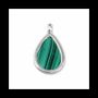 Jewelry - 925 Silver Malachite Drop Pendant AAA 23.5mm - ARABESK