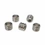 Jewelry - Silver Stainless Steel Wavy Cylinder Spacer Charm Beads 8mm x50 - ARABESK
