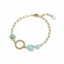 Bracelets - Amazonite A Bracelet in Gold Stainless Steel 23cm - ARABESK