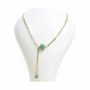 Jewelry - Gold Stainless Steel Chain Necklace with Faceted Green Aventurine Cross Pendant - ARABESK