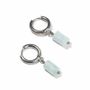 Jewelry - Silver Cylinder Earrings in Aquamarine Stainless Steel A 11mm - ARABESK