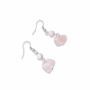 Jewelry - Silver Earrings in Stainless Steel Raw Rose Quartz A 3.5cm - ARABESK