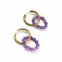 Jewelry - Gold Hoop Earrings in Amethyst Stainless Steel A 3.5cm - ARABESK