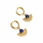 Jewelry - Gold Stainless Steel Aztec Lapis Lazuli AA Earrings 33mm - ARABESK