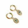 Bijoux - Boucles d'Oreilles Ovales Dorées en Acier Inoxydable Turquénite A 34mm - ARABESK