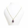 Jewelry - Gold Stainless Steel Amethyst A & Cross Chain Necklace - ARABESK