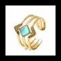 Jewelry - Adjustable Golden Stainless Steel Ring Turquénite Rhombus A - ARABESK