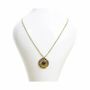 Jewelry - Gold Stainless Steel Necklace with Round Amethyst Pendant A - ARABESK