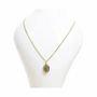 Jewelry - Gold Stainless Steel Chain Necklace with Oval Turquénite Pendant A - ARABESK