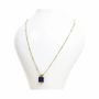 Jewelry - Gold Stainless Steel Chain Necklace with Square Lapis Lazuli Pendant AA - ARABESK