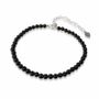 Bracelets - Bracelet Onyx A Coeur Argent 925 3mm - ARABESK